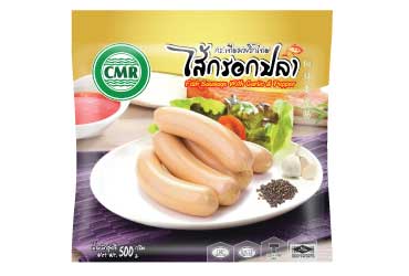 ไส้กรอกปลากระเทียมพริกไทย